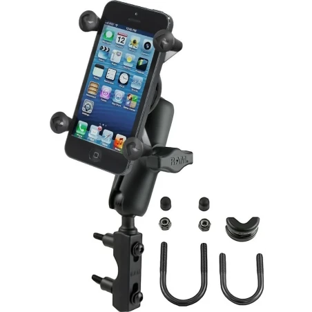 X-Grip Motorrad-Halterung für Smartphones bis 82,6 mm Breite -  (1 Zoll), Basisbefestigung (Lenker/Bremse/Kupplung)