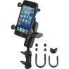 X-Grip motorbike mount for smartphones up to 82.6 mm wide - (1 inch), basic mounting (handlebar/brake/clutch)