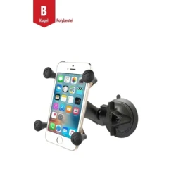 X-Grip Saugfuss-Halterung für Smartphones bis 82,6 mm Breits -  (1 Zoll), mittlerer Verbindungsarm