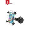 X-Grip suction cup mount for smartphones up to 82.6 mm wide - (1 inch), centre connection arm