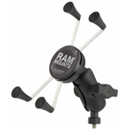 X-Grip screw mount for smartphones up to 114.3 mm wide - (1 inch), Tough-Ball (M6 thread), short connecting arm