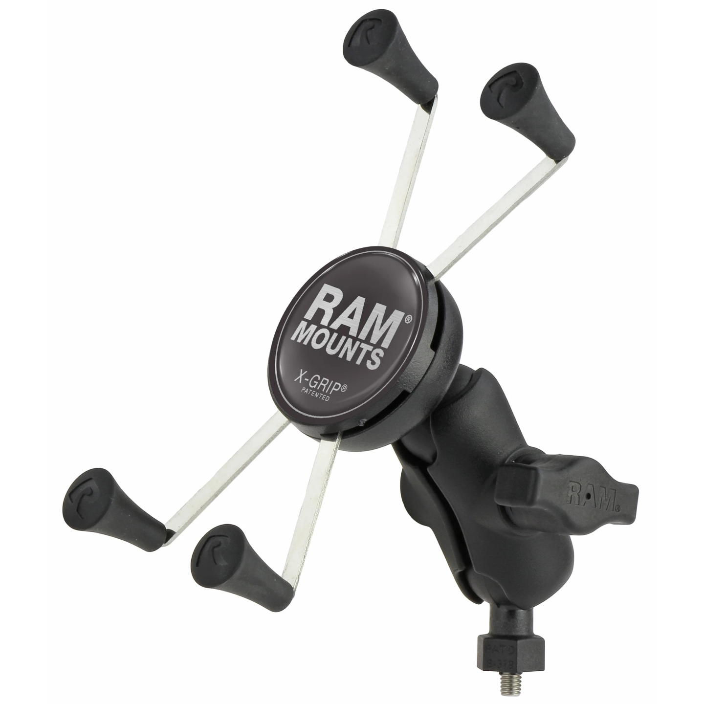 X-Grip screw mount for smartphones up to 114.3 mm wide - (1 inch), Tough-Ball (M6 thread), short connecting arm