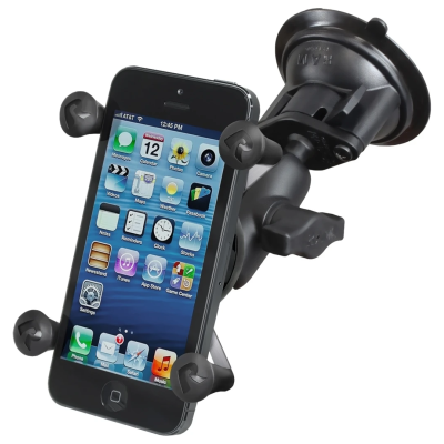 X-Grip Saugfuss-Halterung für Smartphones bis 82,6 mm Breite -  (1 Zoll), kurzer Verbindungsarm