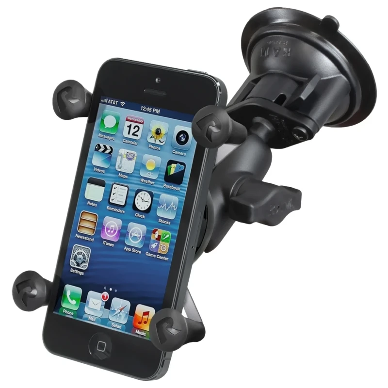 X-Grip Saugfuss-Halterung für Smartphones bis 82,6 mm Breite -  (1 Zoll), kurzer Verbindungsarm