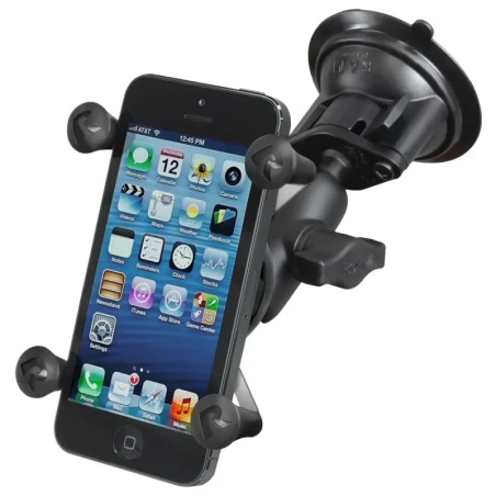 X-Grip Saugfuss-Halterung für Smartphones bis 82,6 mm Breite -  (1 Zoll), kurzer Verbindungsarm