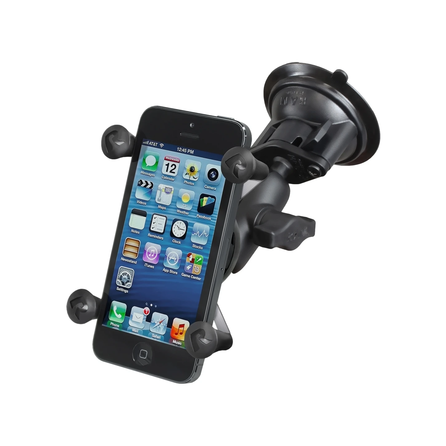 X-Grip Saugfuss-Halterung für Smartphones bis 82,6 mm Breite -  (1 Zoll), kurzer Verbindungsarm