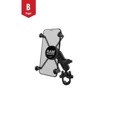 X-Grip Lenker-Halterung für Smartphones bis 114,3 mm Breite -  (1 Zoll), Schelle (RAM-B-231Z), mittlerer Verbindungsarm