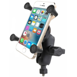 X-Grip screw mount for smartphones up to 82.6 mm wide - (1 inch), Tough-Ball (M6 thread), short connecting arm