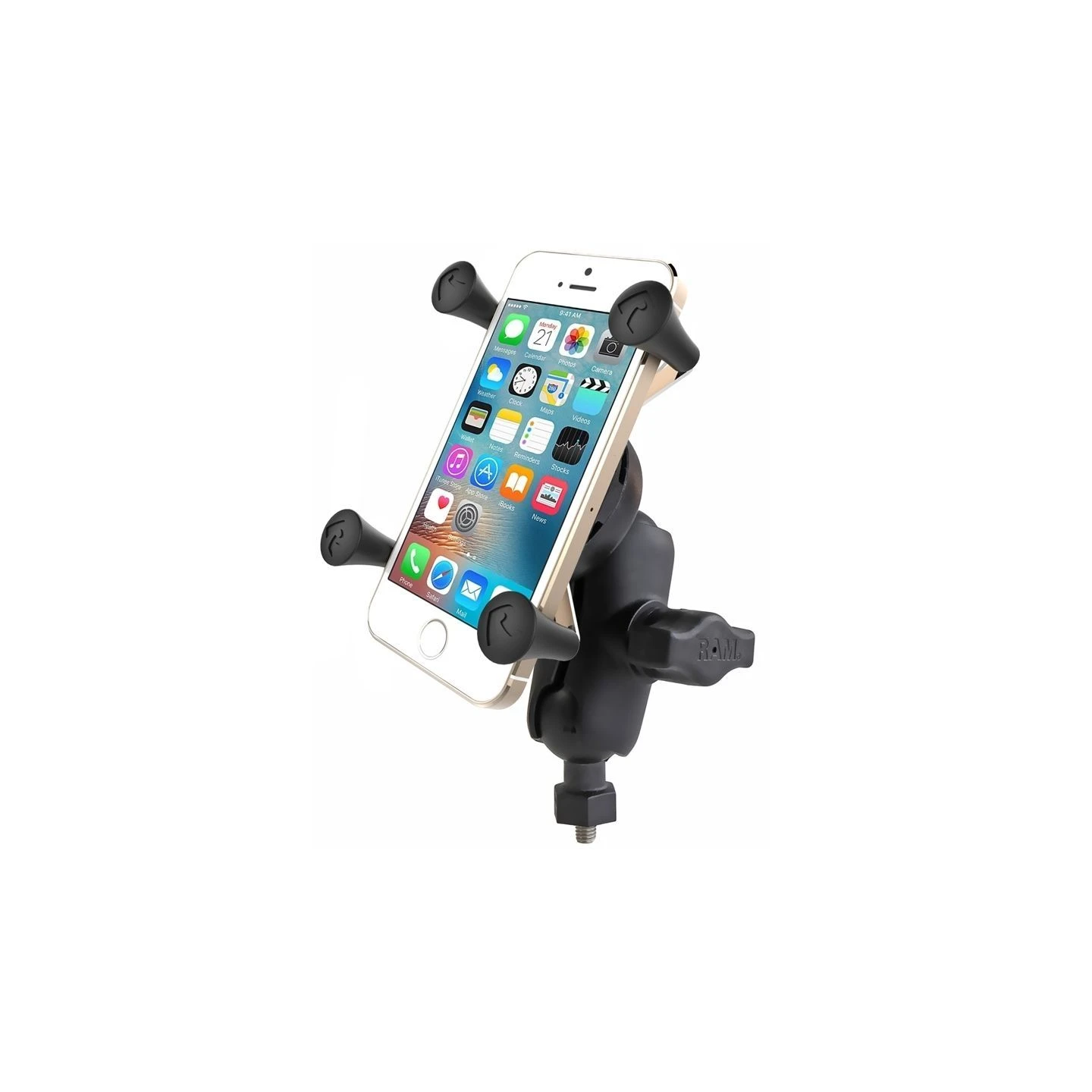 X-Grip Schraub-Halterung für Smartphones bis 82,6 mm Breite -  (1 Zoll), Tough-Ball (M6-Gewinde), kurzer Verbindungsarm