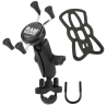 X-Grip handlebar mount for smartphones up to 82.6 mm wide - (1 inch), screw clamp, centre connection arm