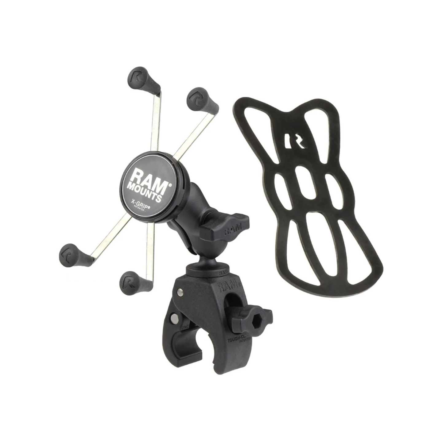 X-Grip clamp mount for smartphones up to 114.3 mm wide - (1 inch), Tough-Claw small (diameter 15.9-29.0 mm)