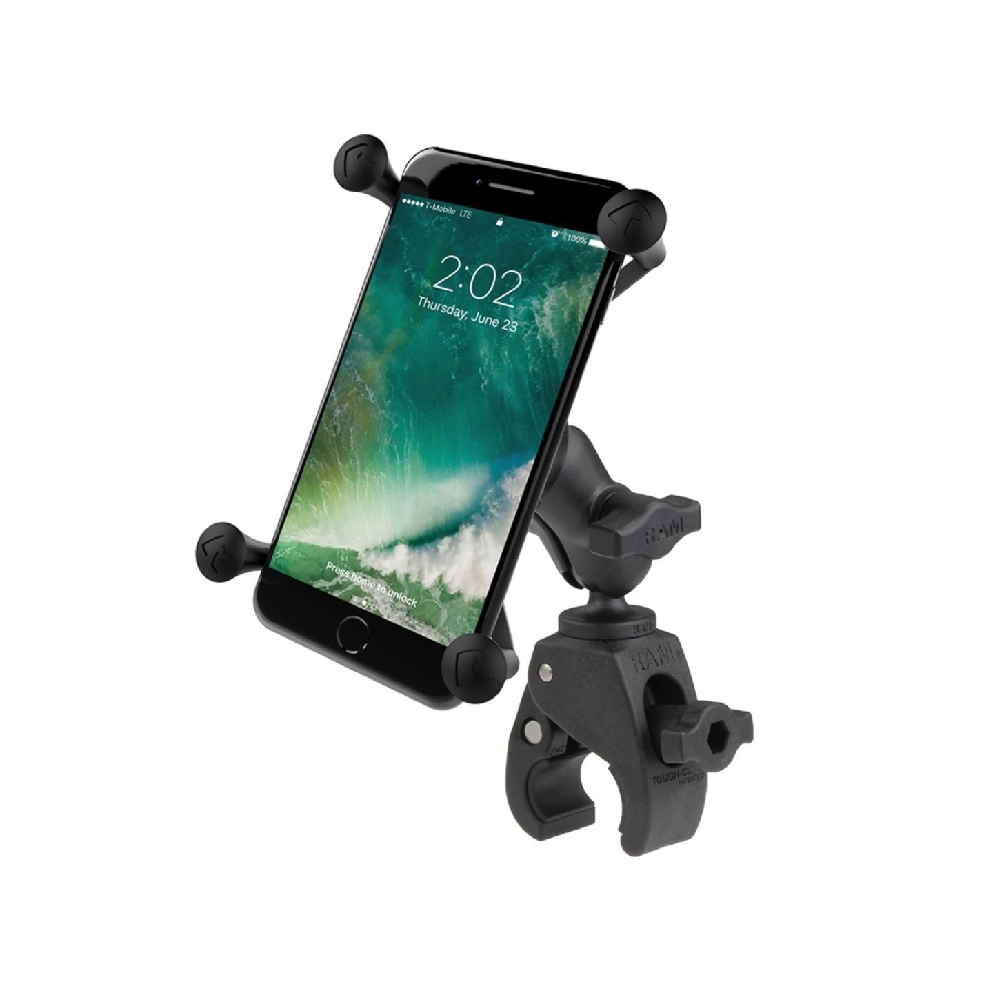 X-Grip clamp mount for smartphones up to 114.3 mm wide - (1 inch), Tough-Claw small (diameter 15.9-29.0 mm)