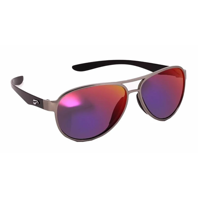 Flying Eyes Sonnenbrille Kestrel Aviator - Rahmen silberfarben mit schwarzen Bügeln, Linsen Sunset (verspiegelt)