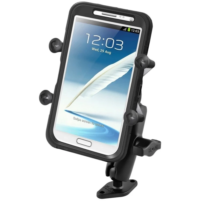 X-Grip Aufbauhalterung für Smartphones bis 114,3 mm Breite -  (1 Zoll), Diamond-Basisplatte (Trapez)