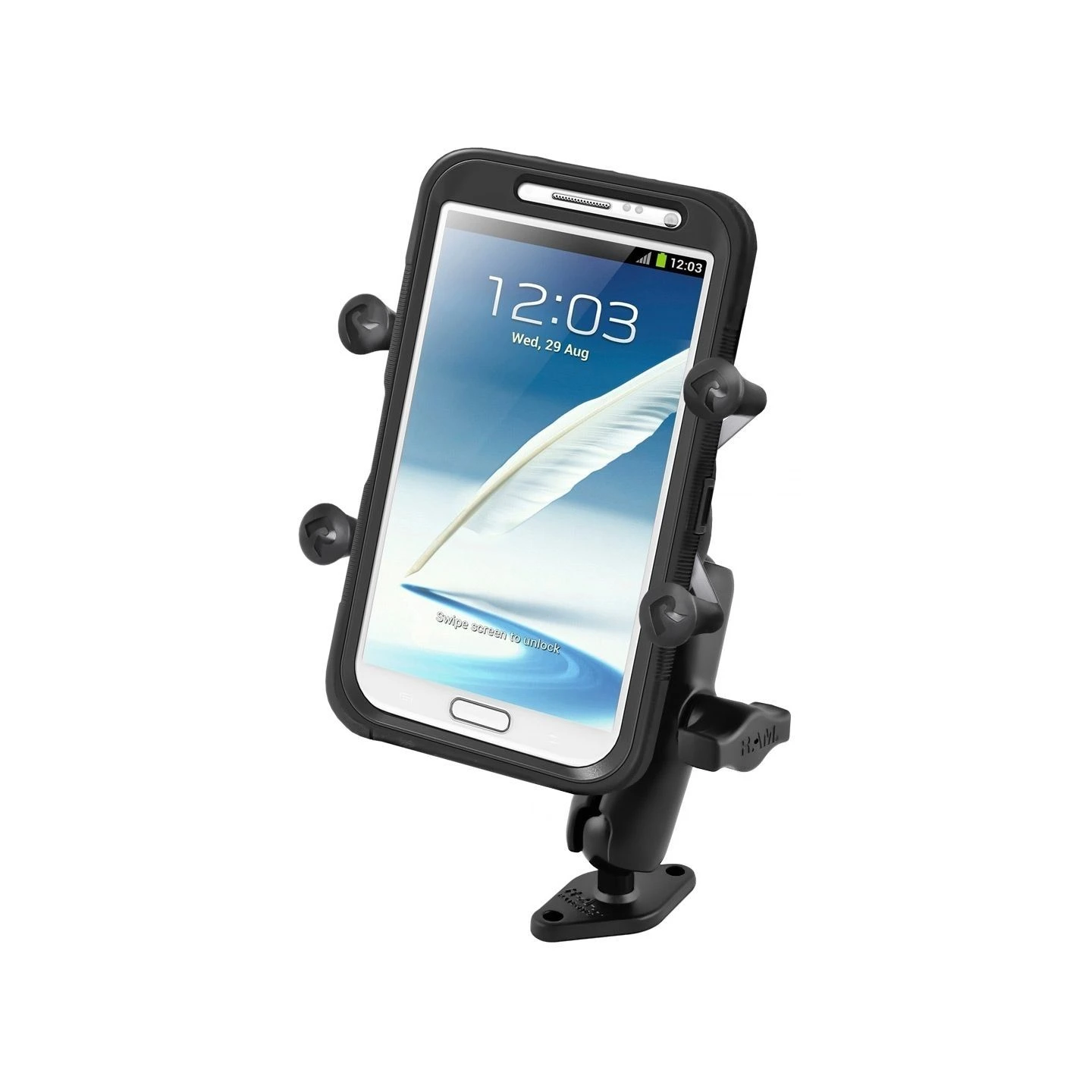 X-Grip Aufbauhalterung für Smartphones bis 114,3 mm Breite -  (1 Zoll), Diamond-Basisplatte (Trapez)