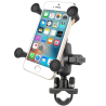 X-Grip handlebar mount for smartphones up to 82.6 mm wide - (1 inch), screw clamp, short connecting arm