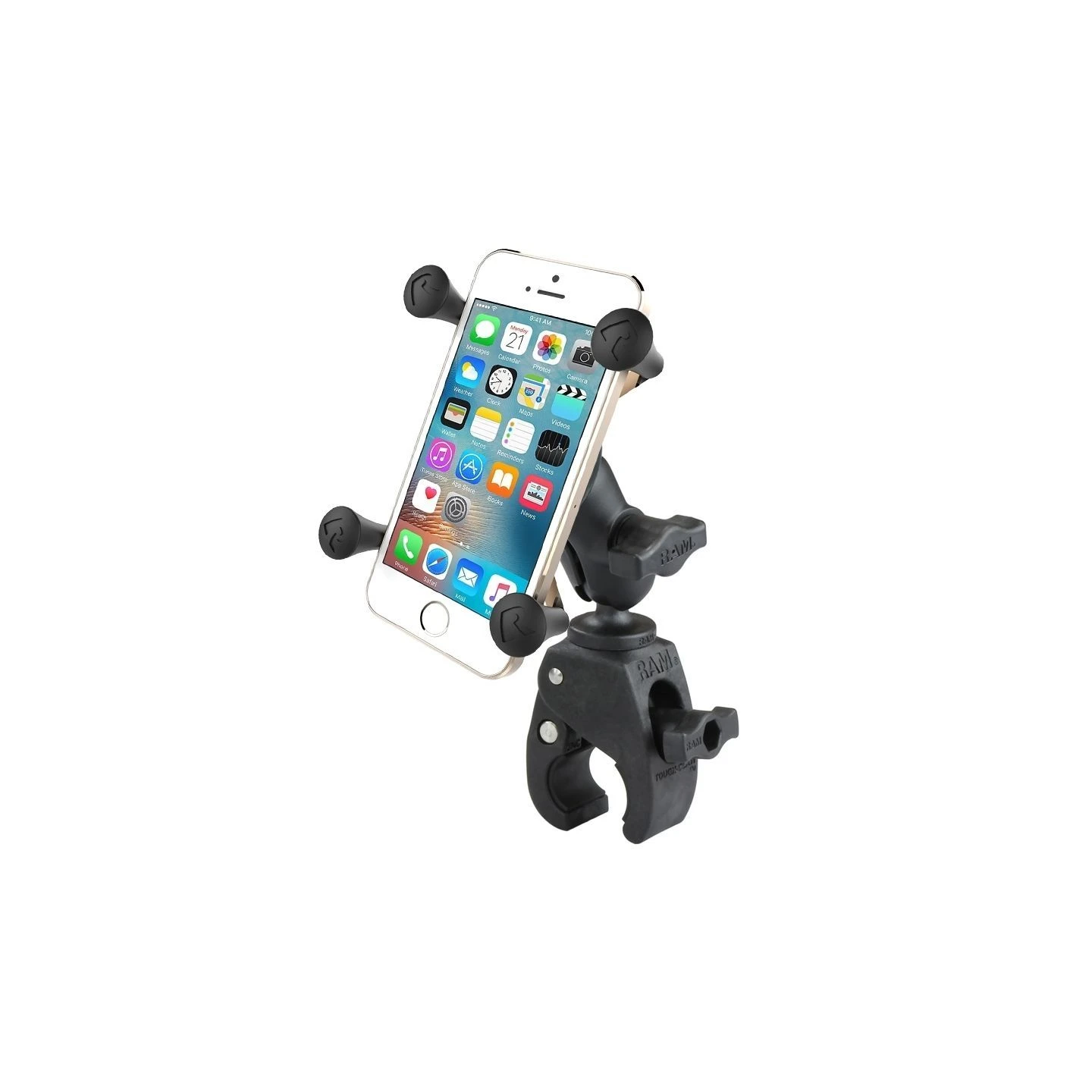 X-Grip clamp mount for smartphones up to 82.6 mm wide - (1 inch), Tough-Claw small (diameter 15.9-29.0 mm)