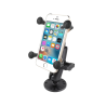 X-Grip surface mount for smartphones up to 82.6 mm wide - (1 inch), round base plate (AMPS), centre connecting arm