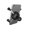 X-Grip surface mount for smartphones up to 82.6 mm wide - (1 inch), round base plate (AMPS), centre connecting arm