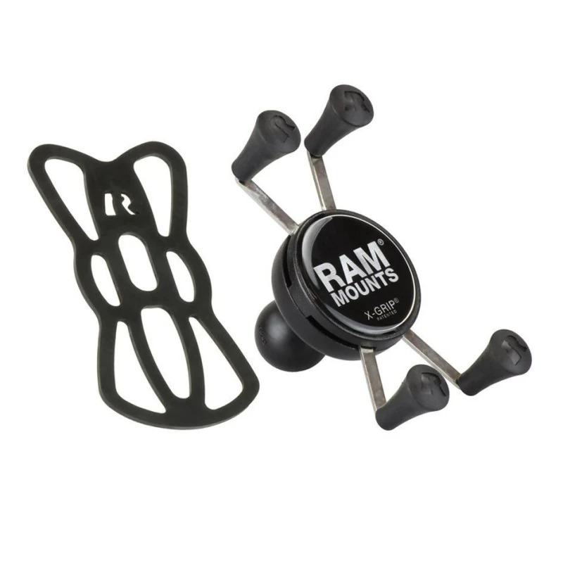 X-Grip Aufbauhalterung für Smartphones bis 82,6 mm Breite -  (1 Zoll), runde Basisplatte (AMPS), mittlerer Verbindungsarm