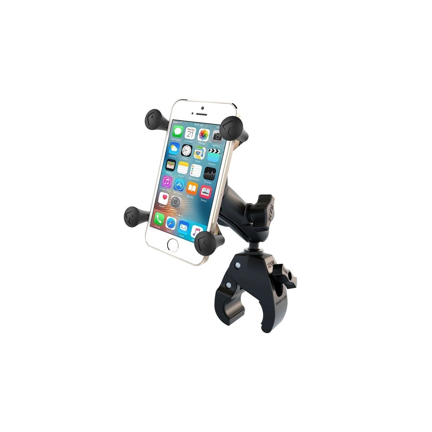 X-Grip clamp mount for smartphones up to 82.6 mm wide - (1 inch), Tough-Claw small (diameter 15.9-29.0 mm)