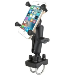 X-Grip Rohr-Halterung für Smartphones bis 82,6 mm Breite -  (1 Zoll), Doppel-Schraubklemme (bis 31,8 mm Durchmesser)
