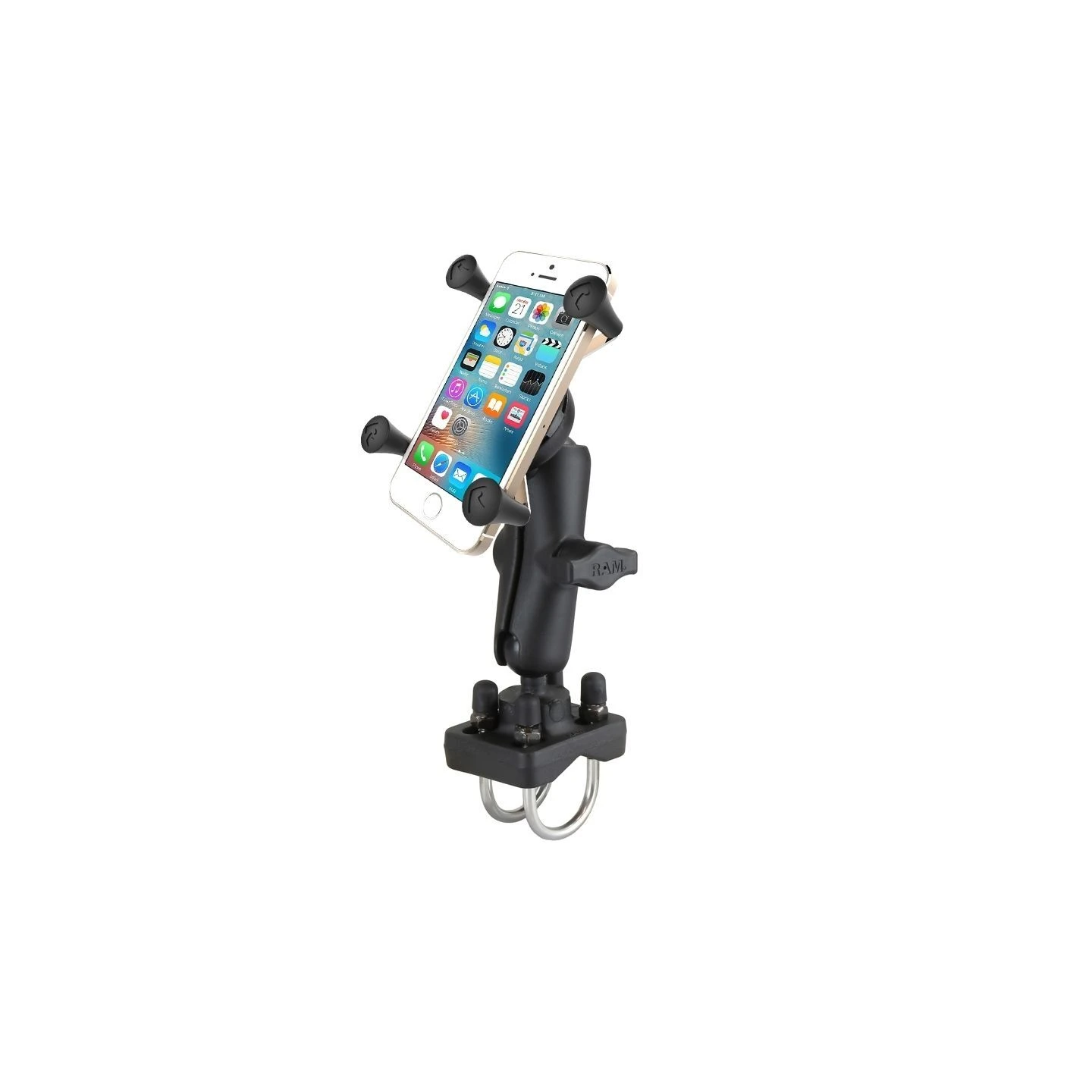 X-Grip tube mount for smartphones up to 82.6 mm wide - (1 inch), double screw clamp (up to 31.8 mm diameter)