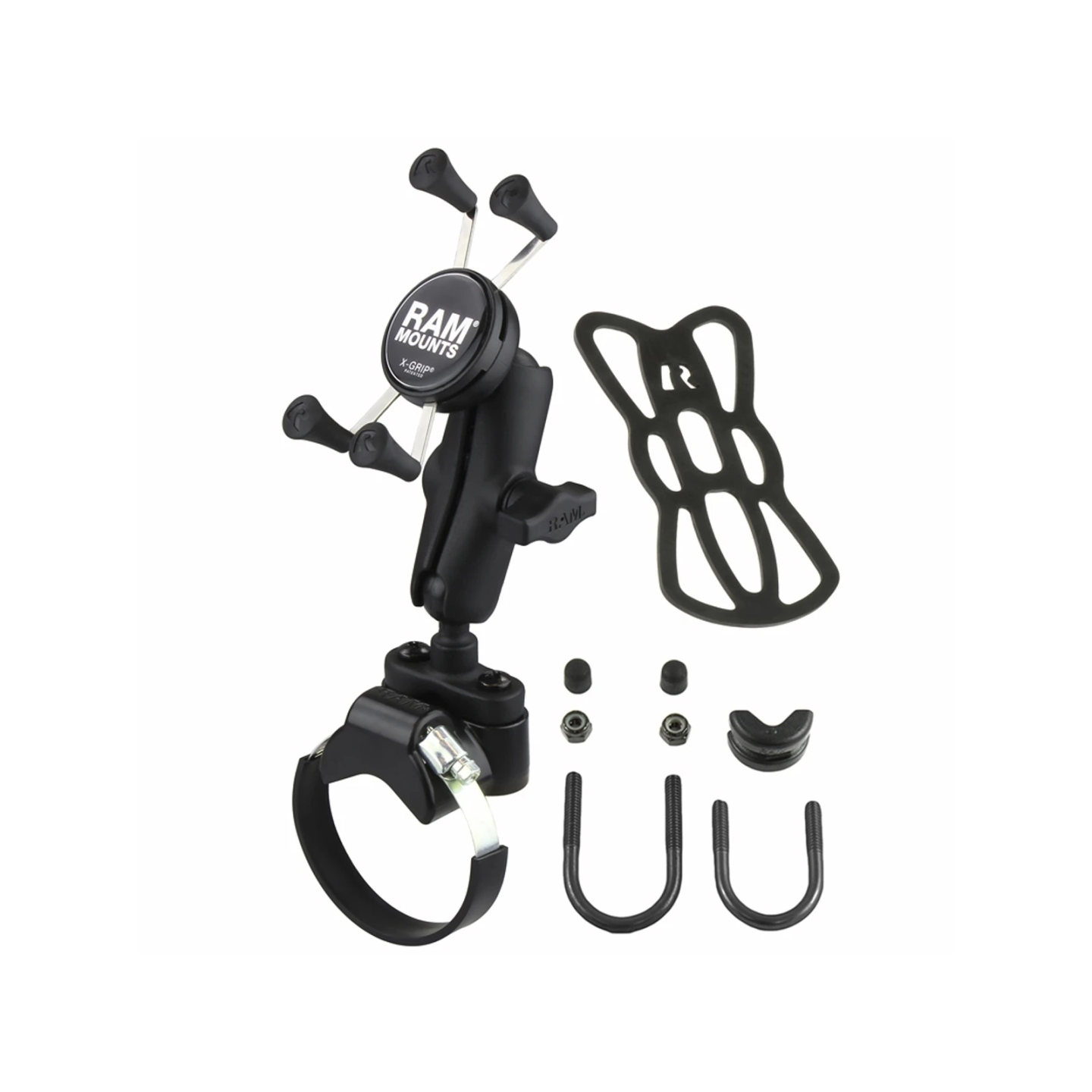 X-Grip tube holder for smartphones up to 82.6 mm wide - (1 inch), screw clamp, centre connecting arm
