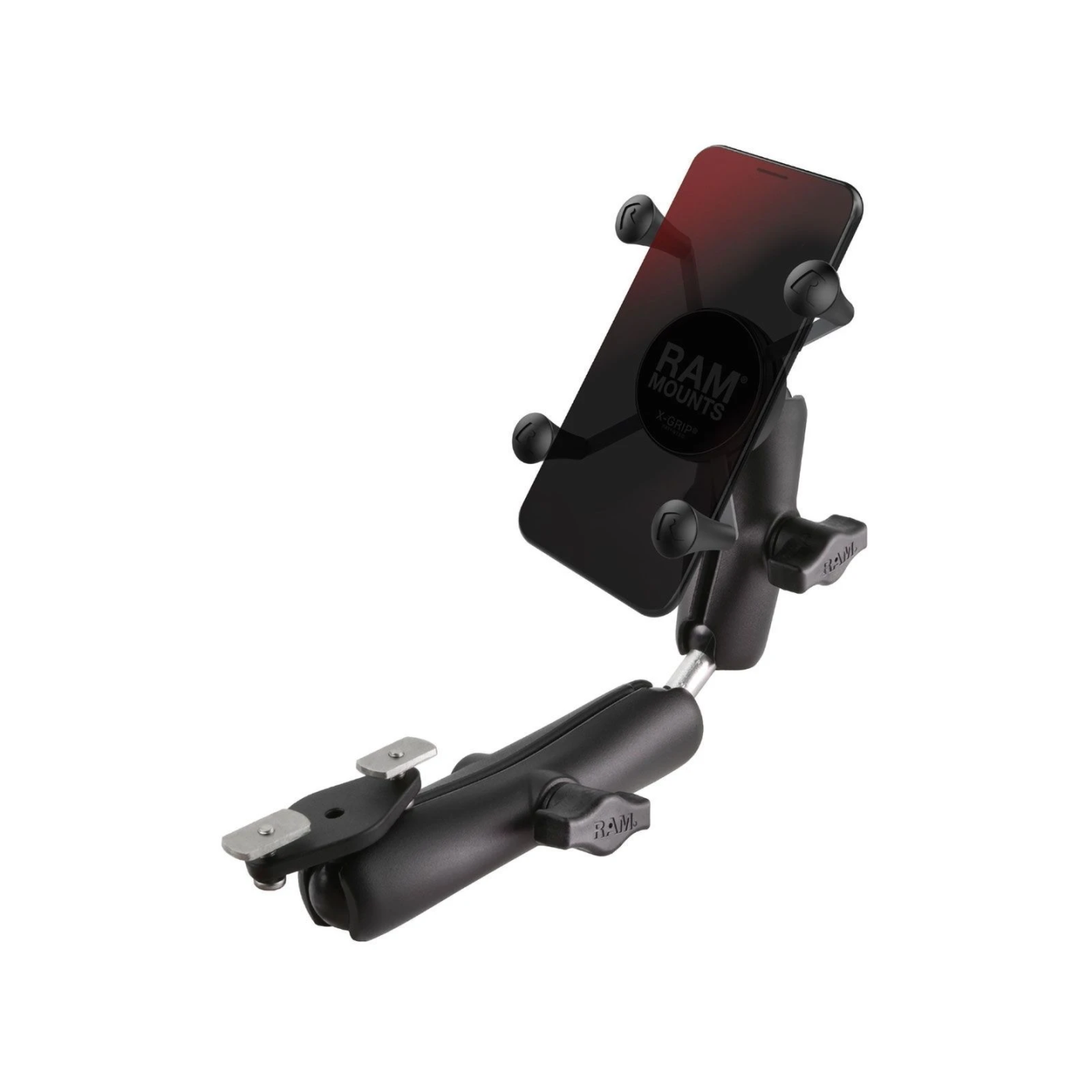 X-Grip smartphone holder (up to 82.6 mm wide) for wheelchairs - (1 inch), Diamond adapter (trapeze) for armrest
