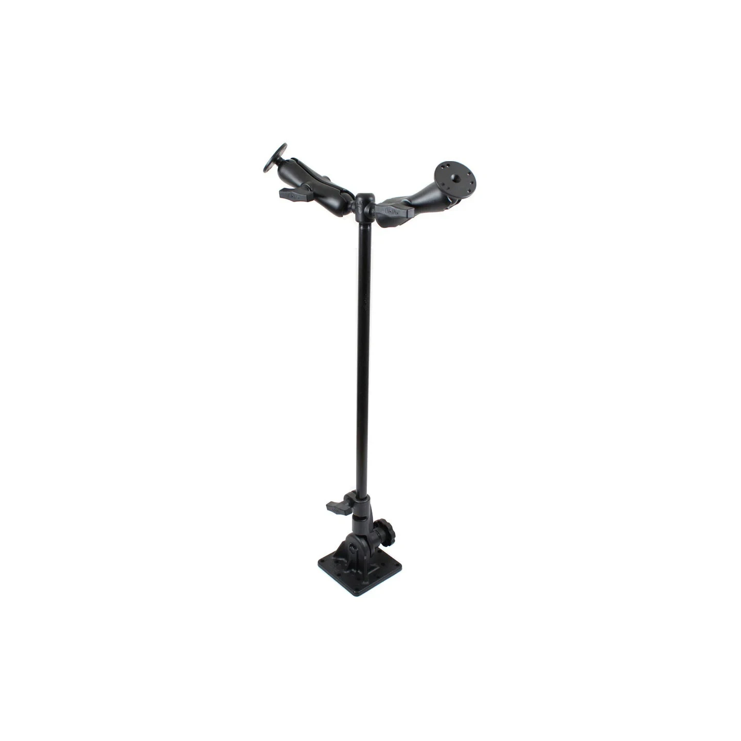 Ratchet stand mount with double mount (AMPS) - rod approx. 600 mm, mounts (1.5 inch, top)
