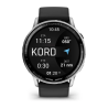 D2™ Air X15 Silver with black silicone strap, silver-colored case