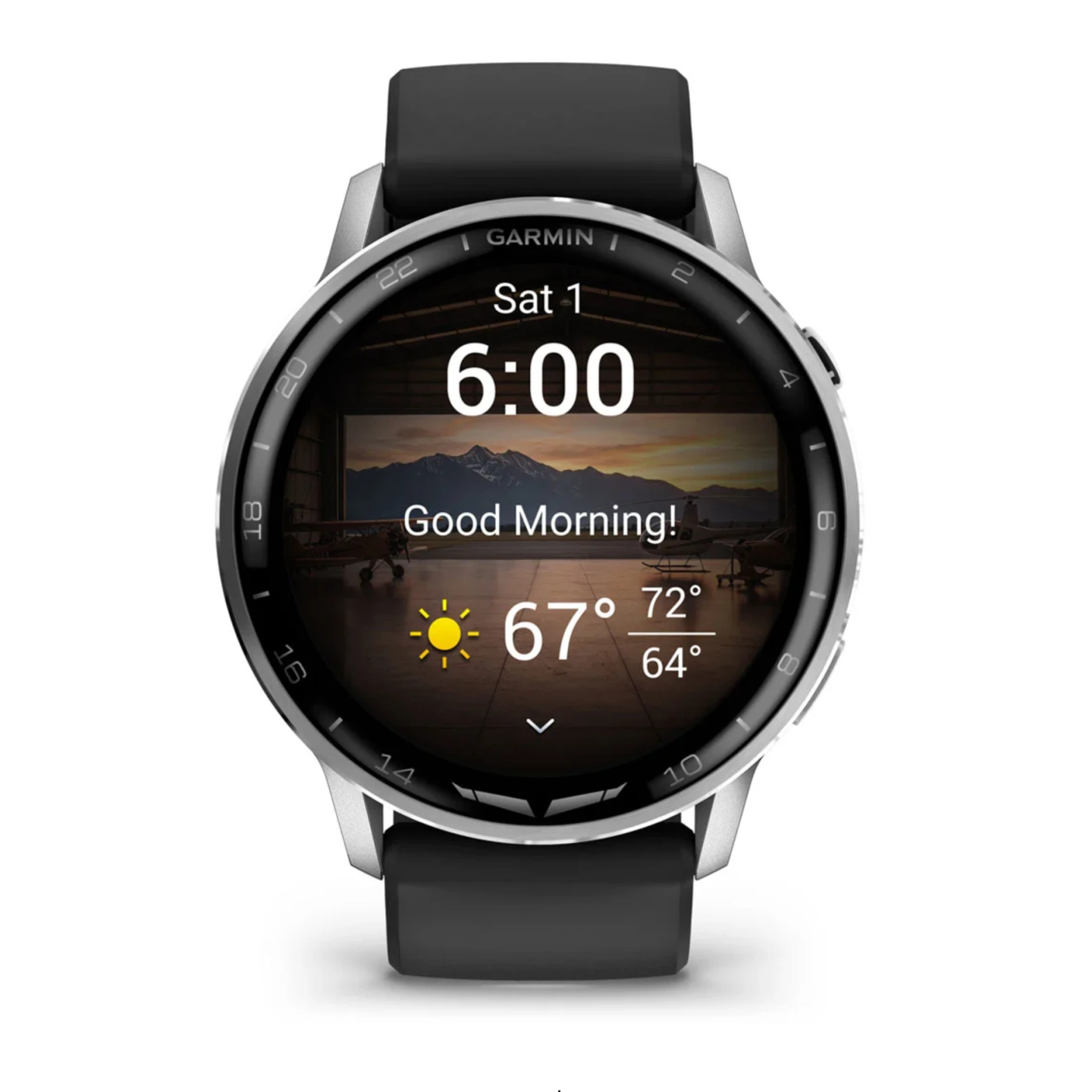 D2™ Air X15 Silver with black silicone strap, silver-colored case