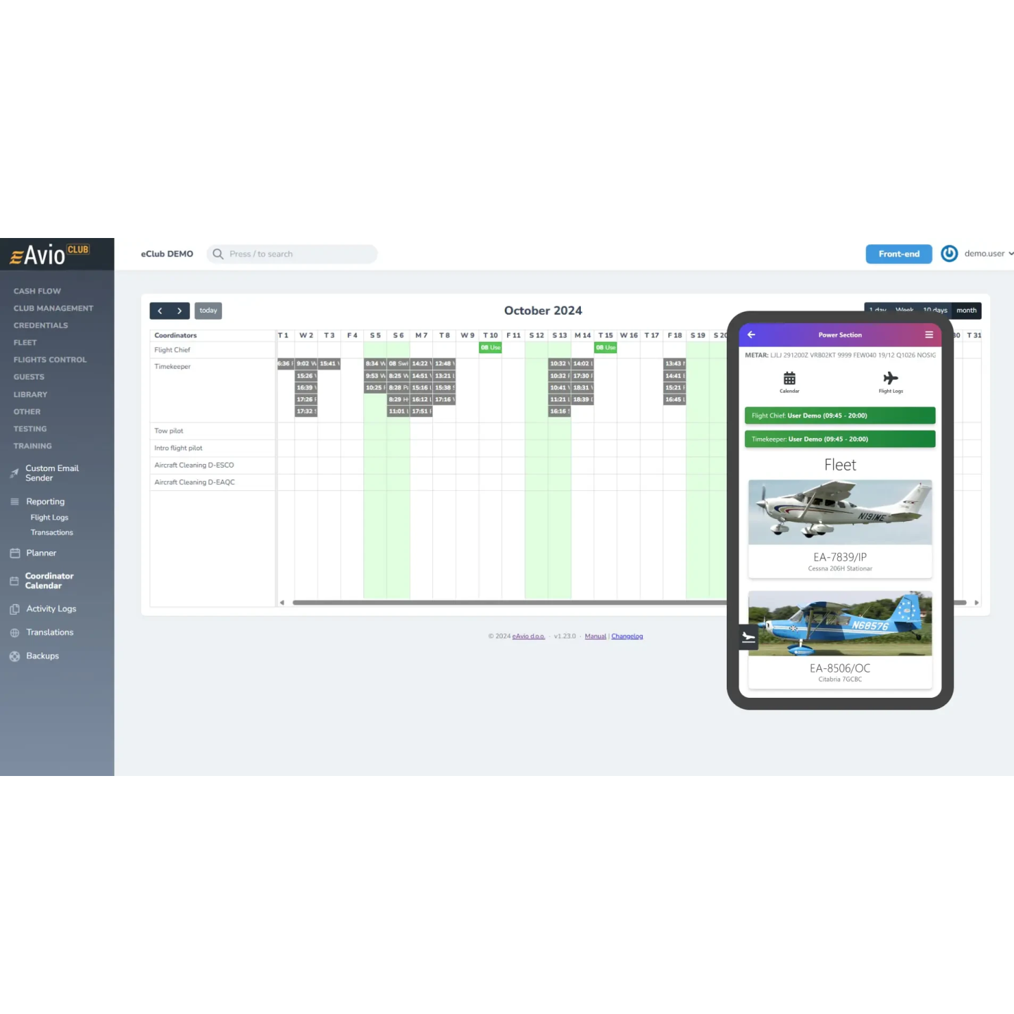 eAvio - Aero club, school and air tour operations manager