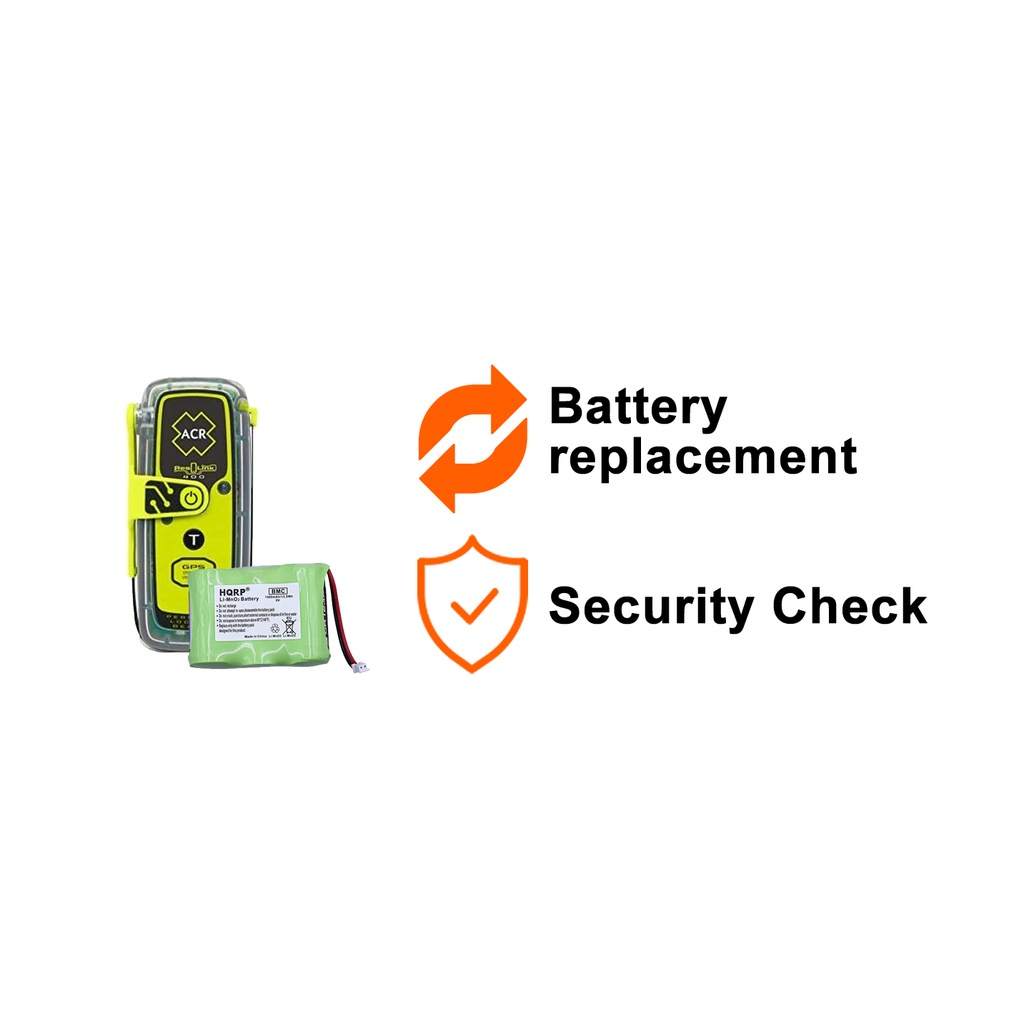Battery replacement and safety check ACR ResQLink™ 400 / 400 RLS
