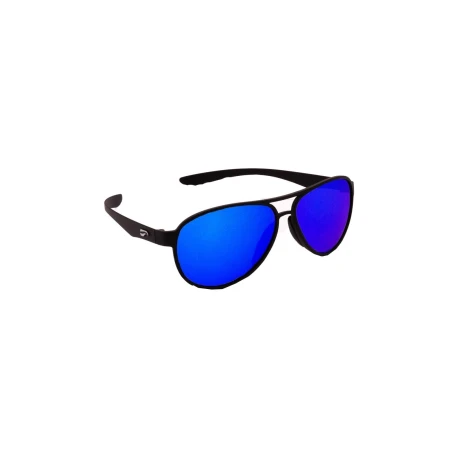 Flying Eyes Sonnenbrille Kestrel Aviator - Rahmen matt schwarz, Linsen saphirblau (verspiegelt)