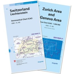 ICAO Schweiz und Area Chart ICAO / Zurich, Genf im Set 2024