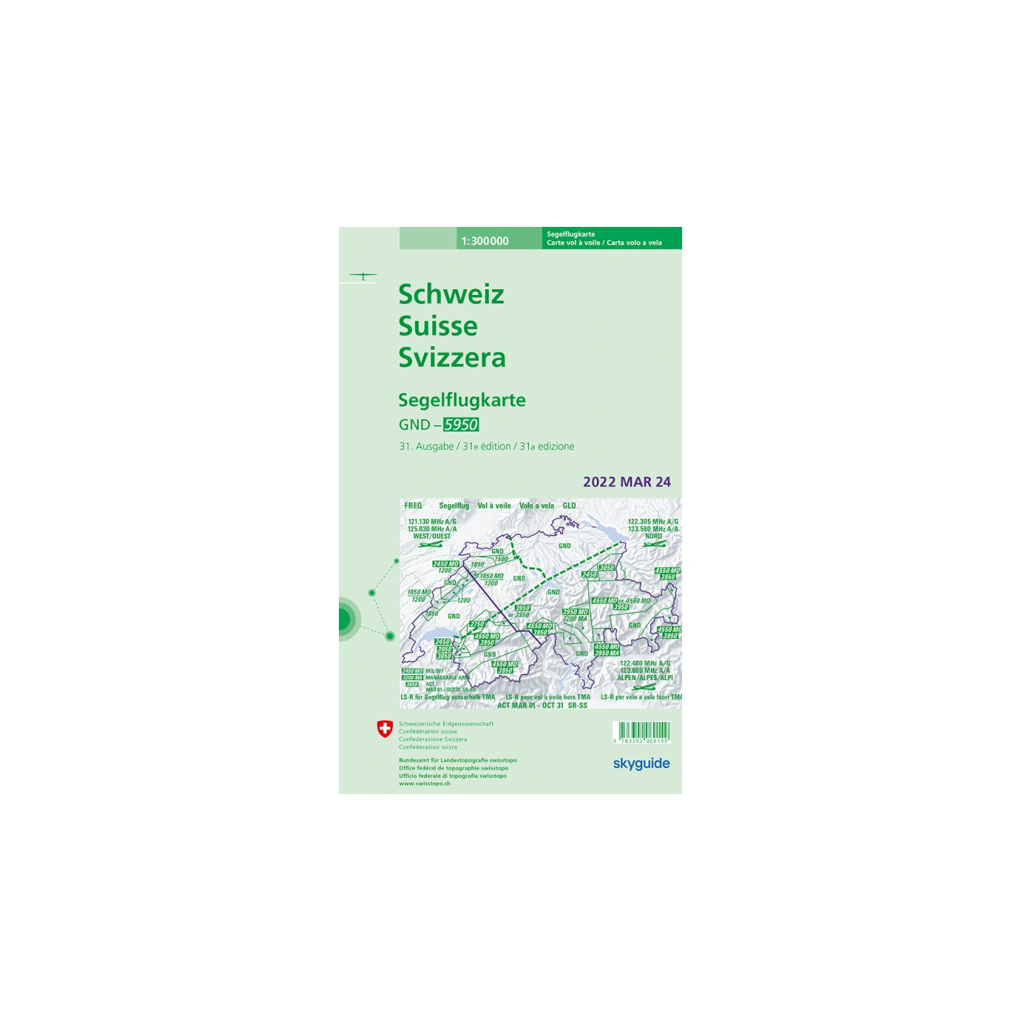 2026 - Glider Chart Switzerland 1:350 000