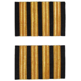 Premium Flight Captain Rank Insignia – Shoulder Stripes for Pilots, four stripes, gold-coloured