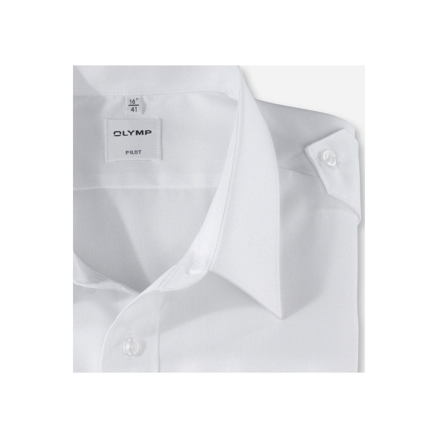 White pilot's shirt – short sleeves, comfort fit