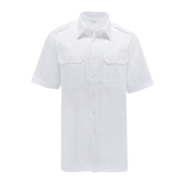 White pilot's shirt – short sleeves, comfort fit