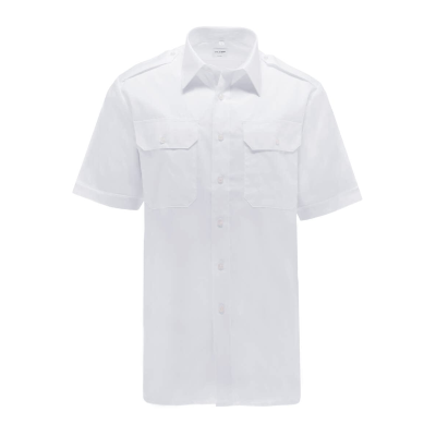 Pilotenhemd weiß - kurzer Arm, comfort fit