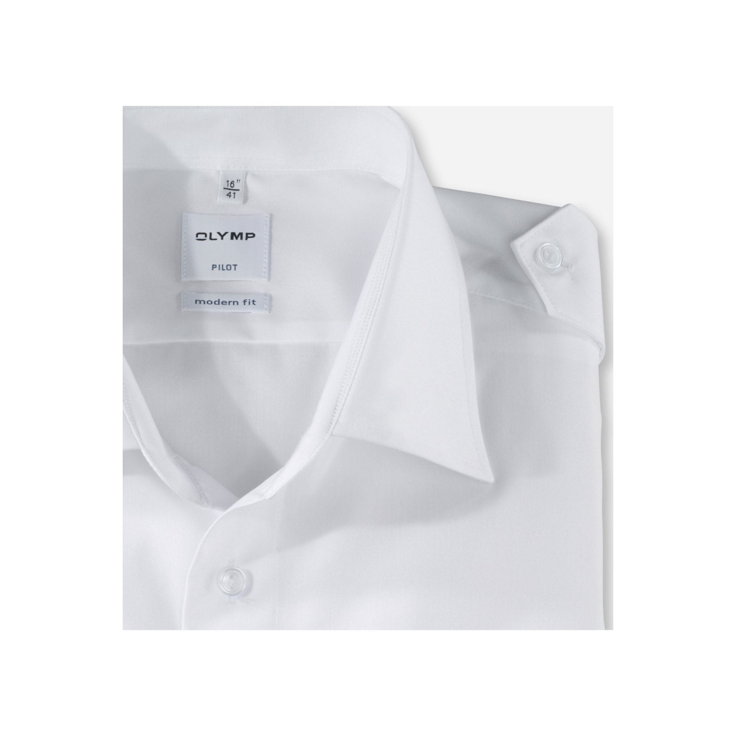 White pilot shirt - short sleeves, tailored, modern fit