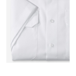 White pilot shirt - short sleeves, tailored, modern fit