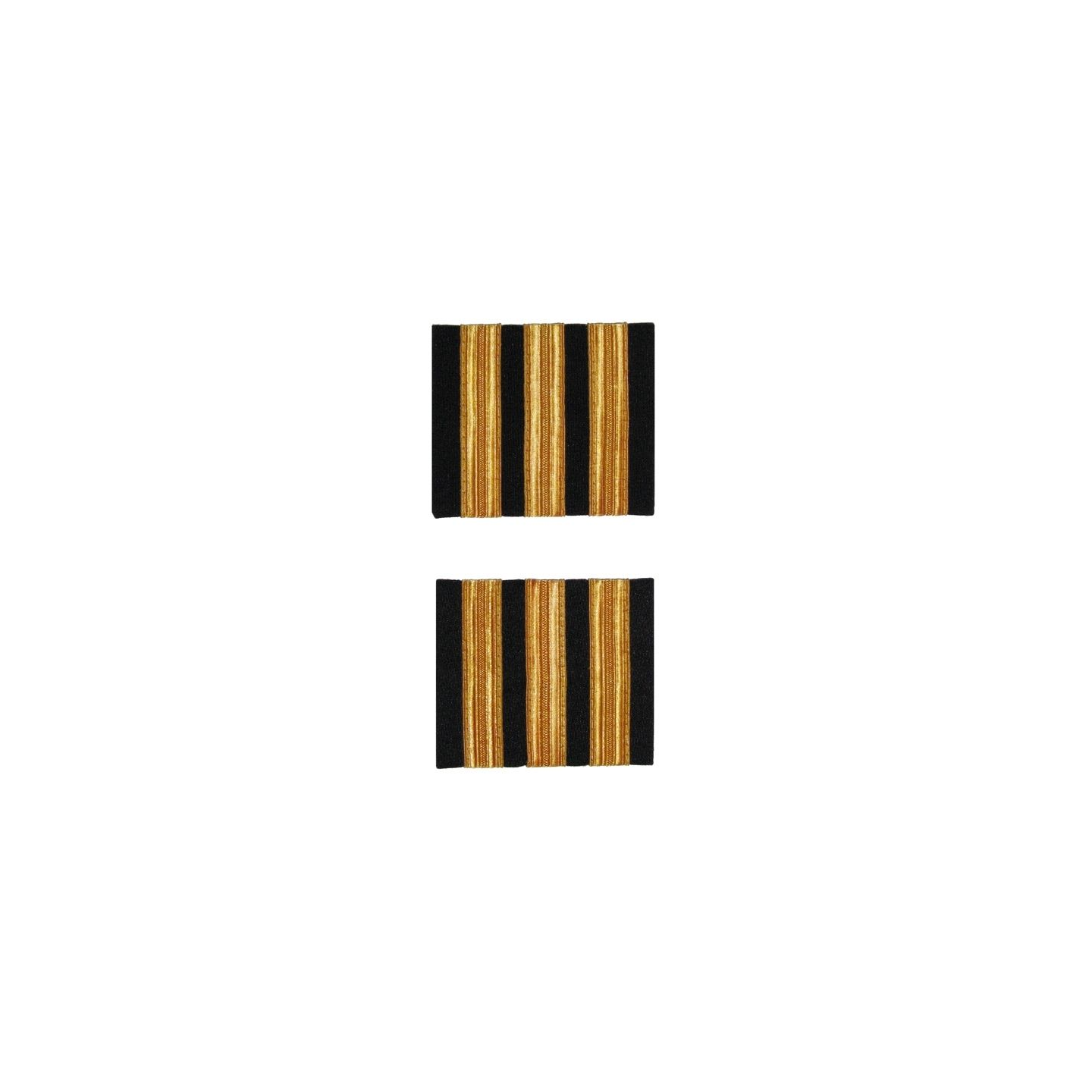 Premium Co-Pilot Rank Insignia - Shoulder Stripes for Pilots, Three Stripes, Gold-Colored
