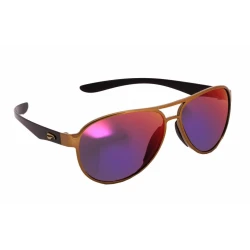 Flying Eyes Sonnenbrille Kestrel Aviator - Rahmen goldfarben mit schwarzen Bügeln, Linsen Sunset (verspiegelt)