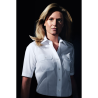 Women's white pilot blouse - short sleeves