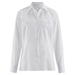 Women's white pilot blouse - long sleeves