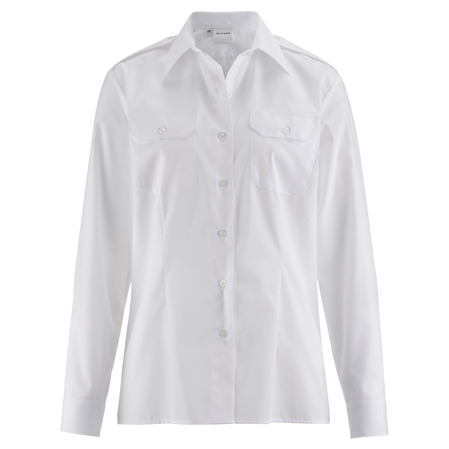 Women's white pilot blouse - long sleeves