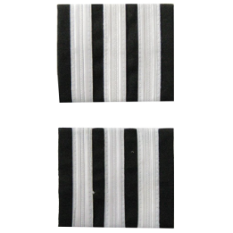 Premium Co-Pilot Rank Insignia - Shoulder Stripes for Pilots, Three Stripes, Silver-Colored