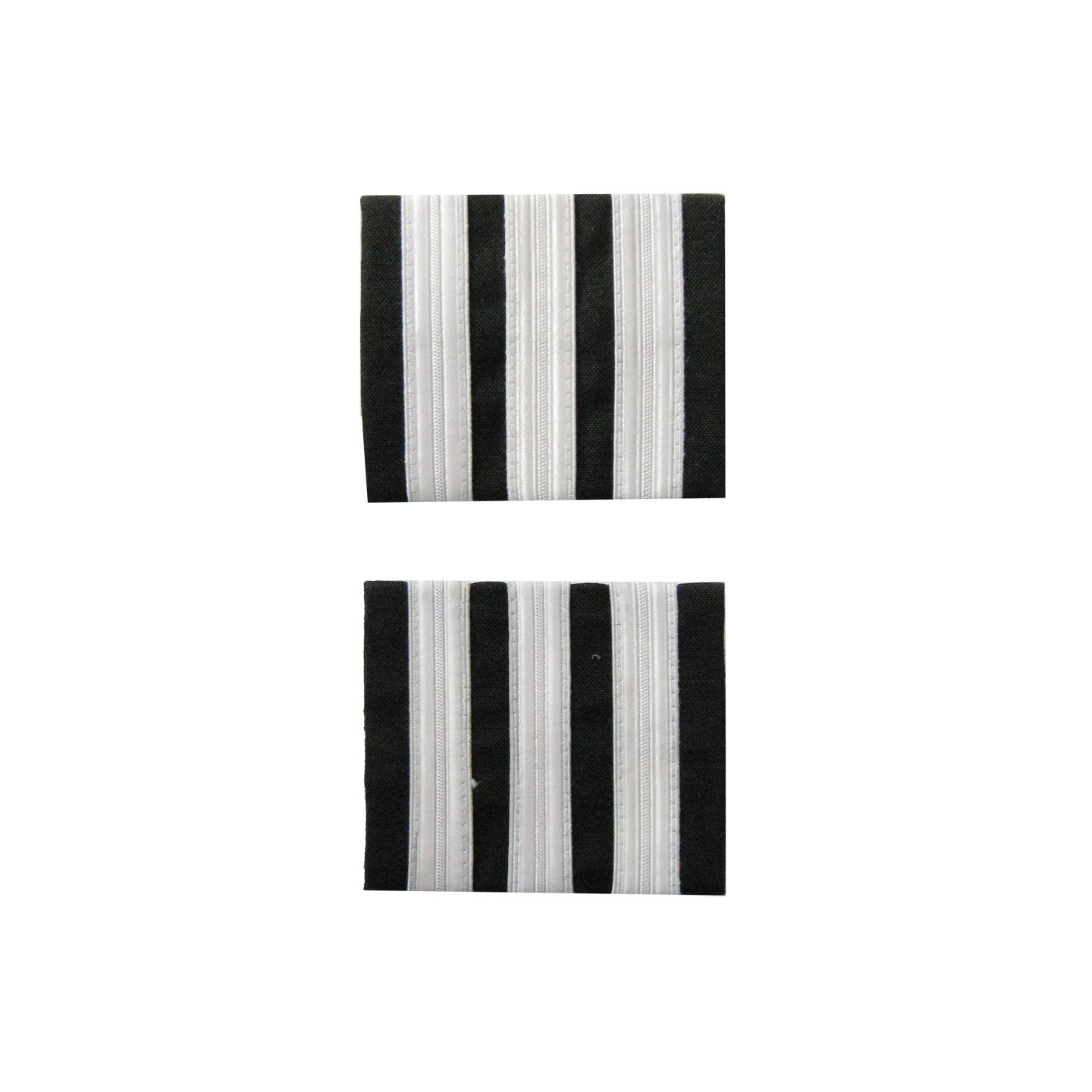 Premium Co-Pilot Rank Insignia - Shoulder Stripes for Pilots, Three Stripes, Silver-Colored